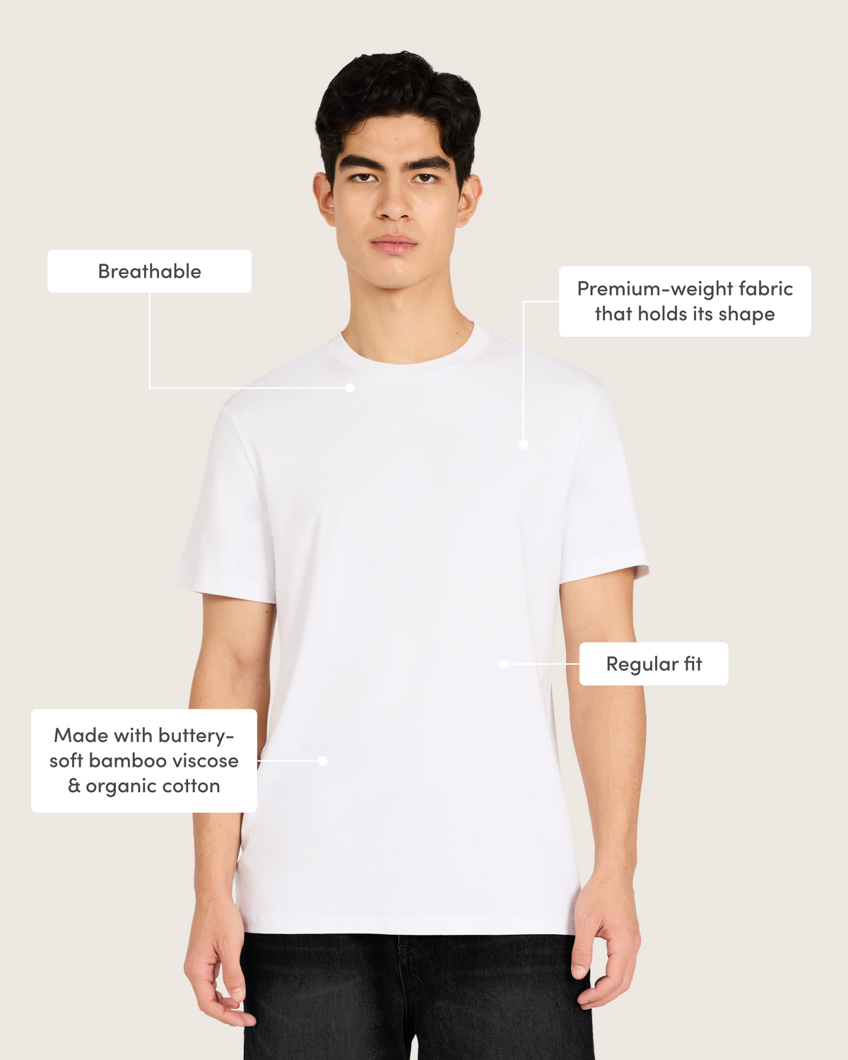Men's Bamboo Seamfree Essentials - White/Navy