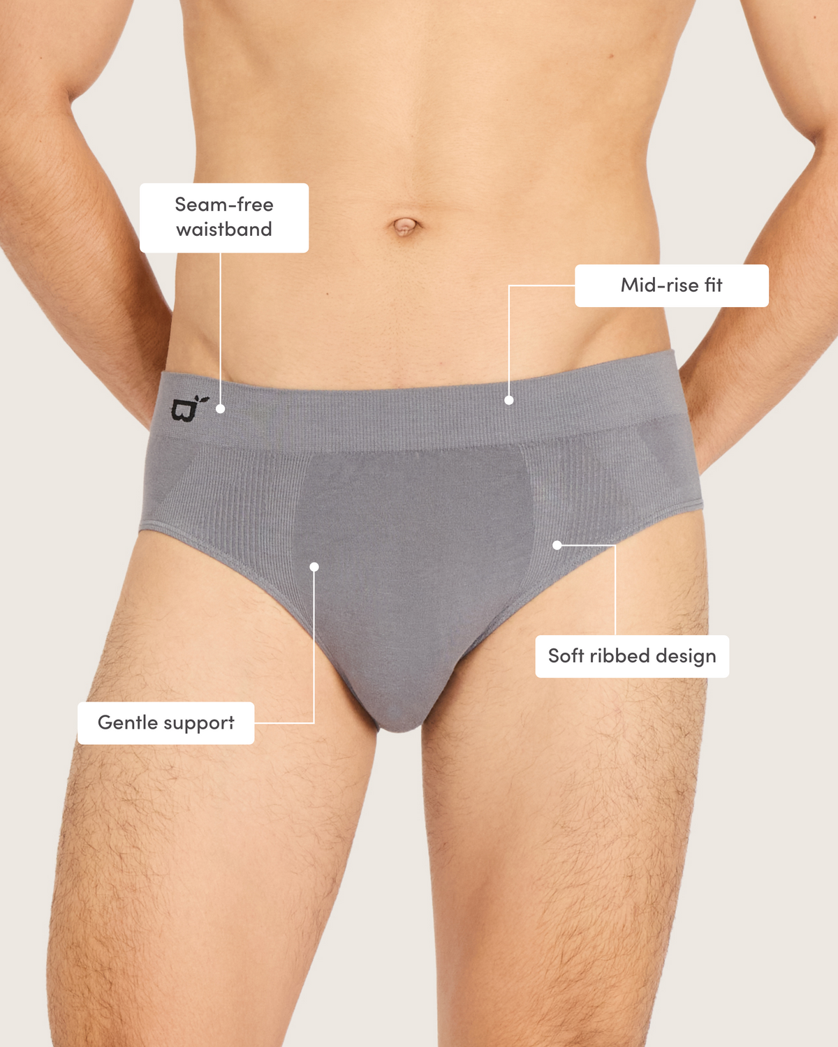 The Seamfree Socks & Briefs Pack - Charcoal/White