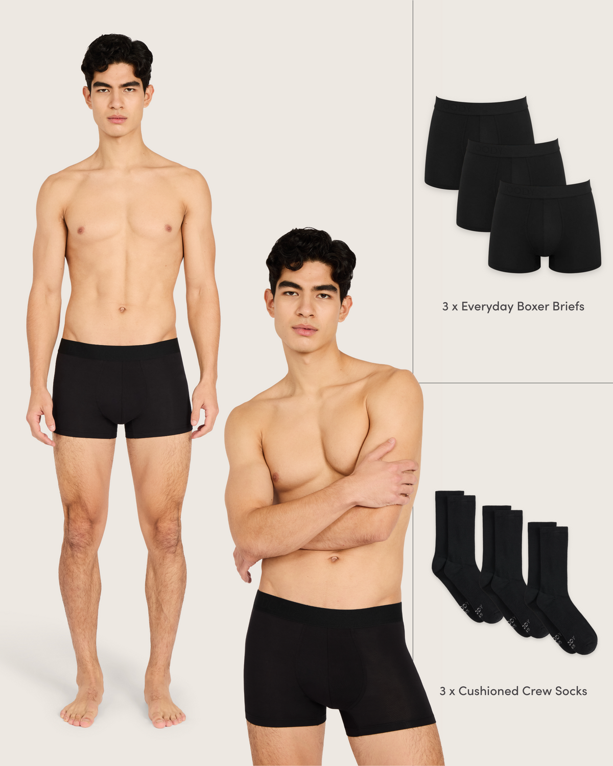 Men's Everyday Boxer Briefs & Socks - Black