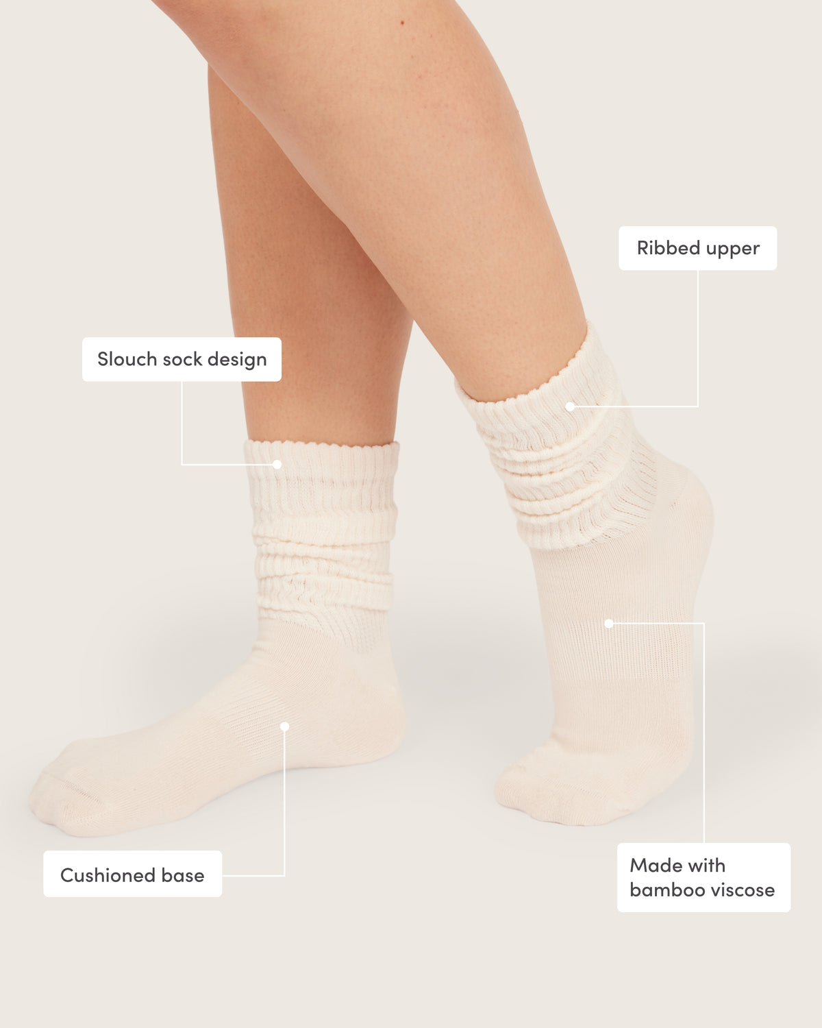 Slouch Socks - Ecru