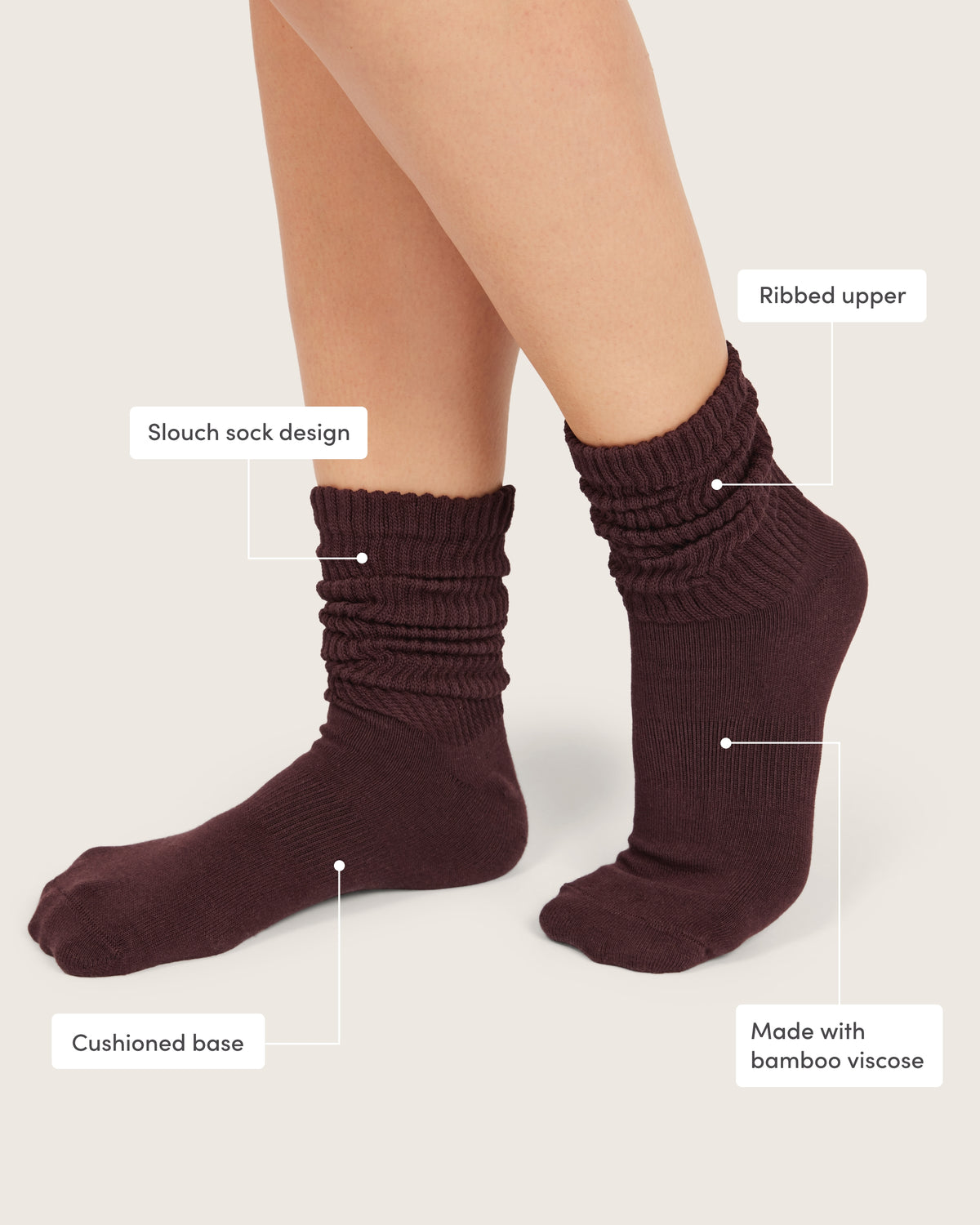 Slouch Socks - Mulberry