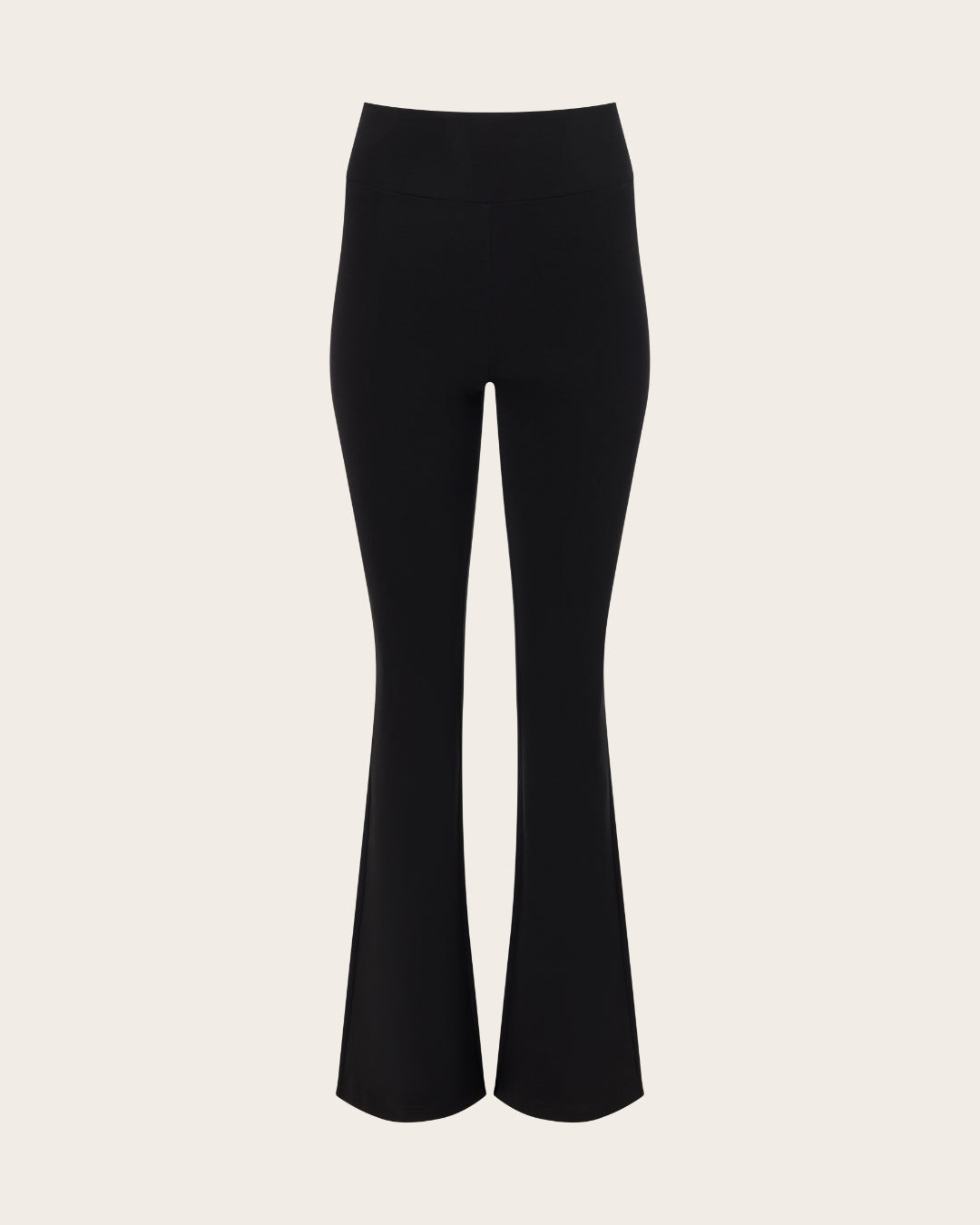 High Waist Flare Pants - Short - Black
