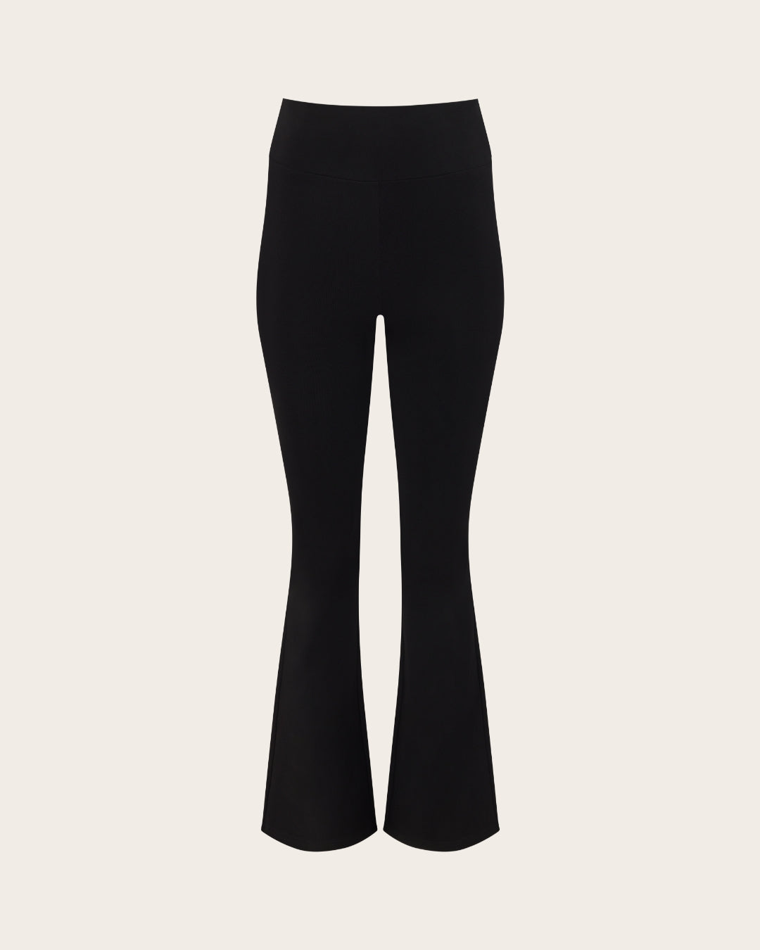 High Waist Flare Pants - Short - Black