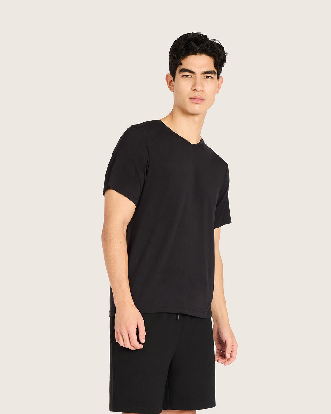 Men's Base Layer V-Neck T-Shirt - Black