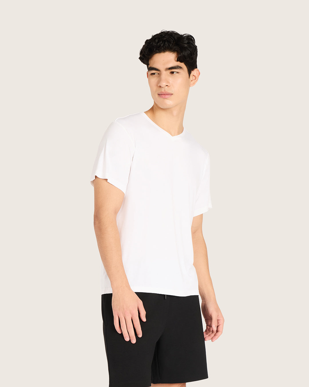 Men's Base Layer V-Neck T-Shirt - White