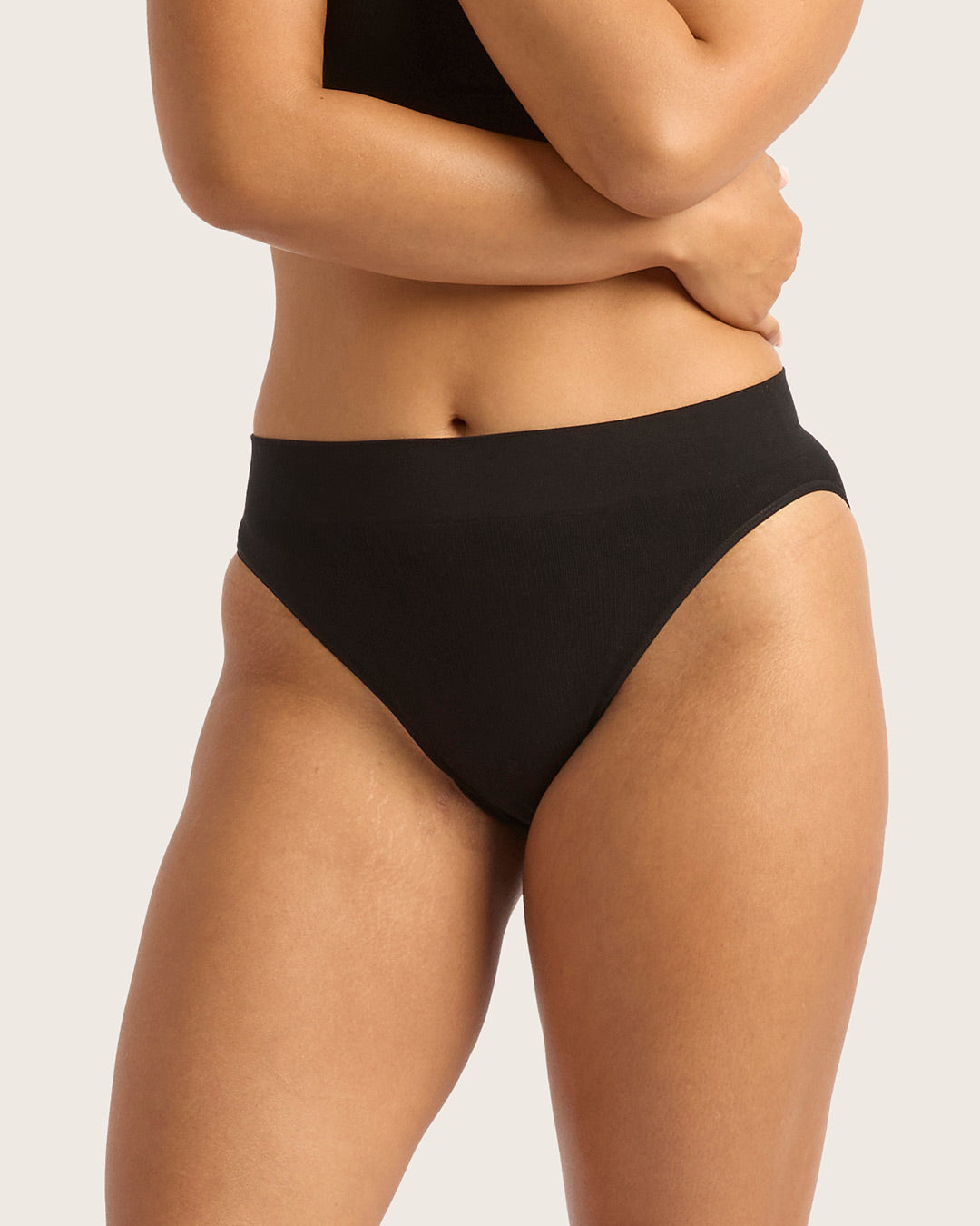 LYOLYTE Ribbed High Leg Briefs - Black