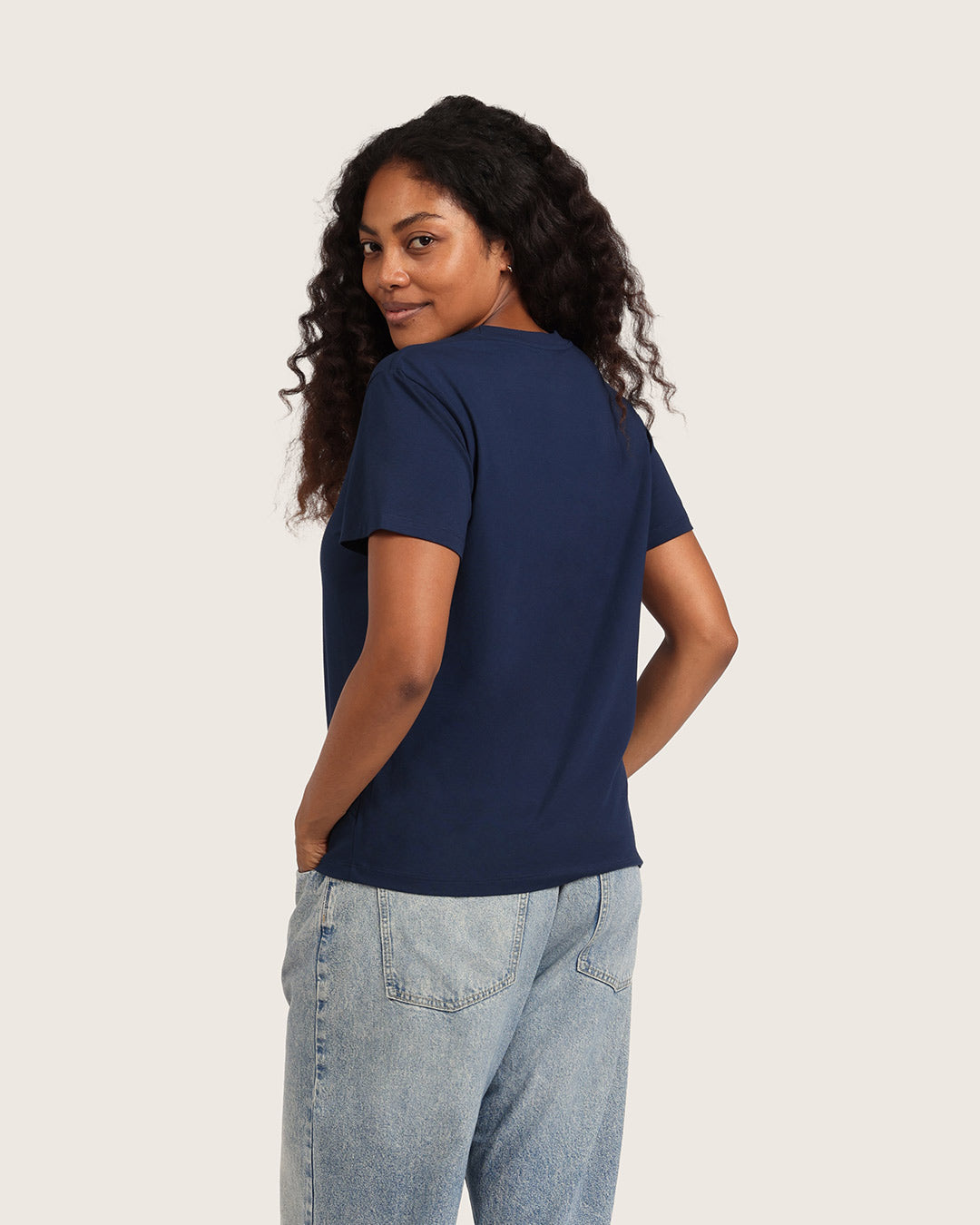 Women's Classic Crew Neck T-Shirt - Navy