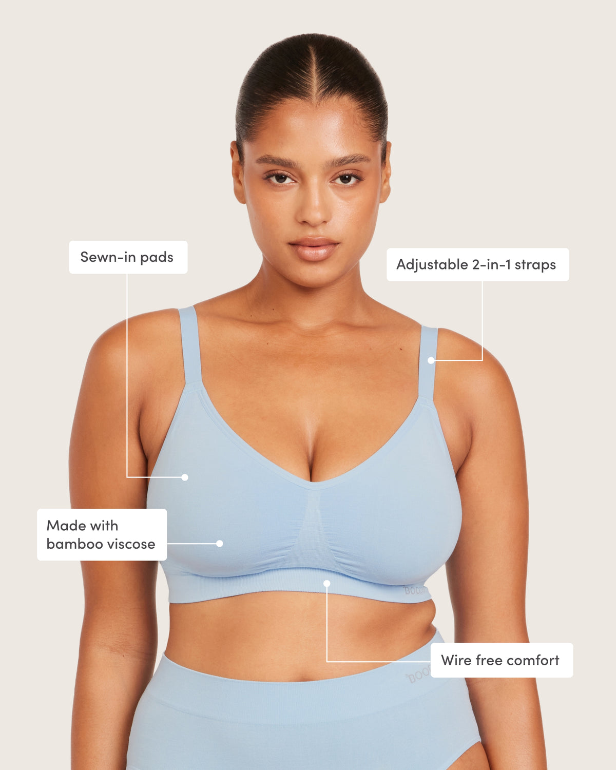 Wireless Full Bust T-Shirt Bra - Sky Blue