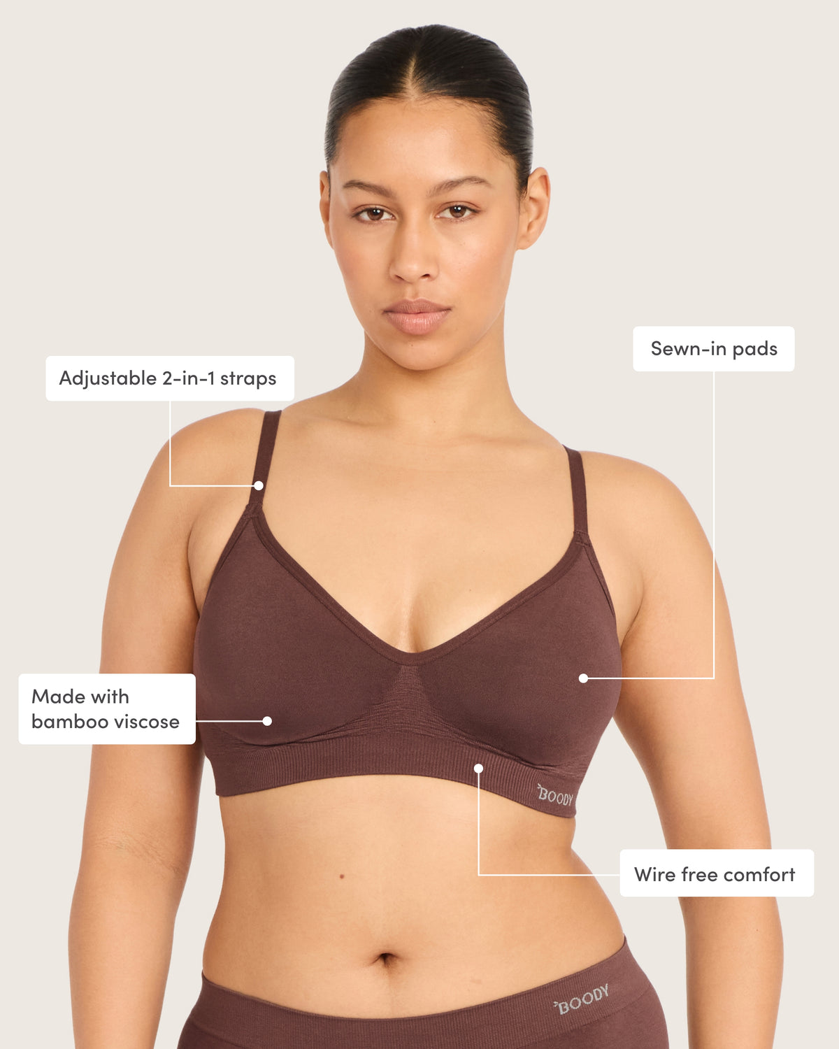 Wireless T-Shirt Bra - Espresso