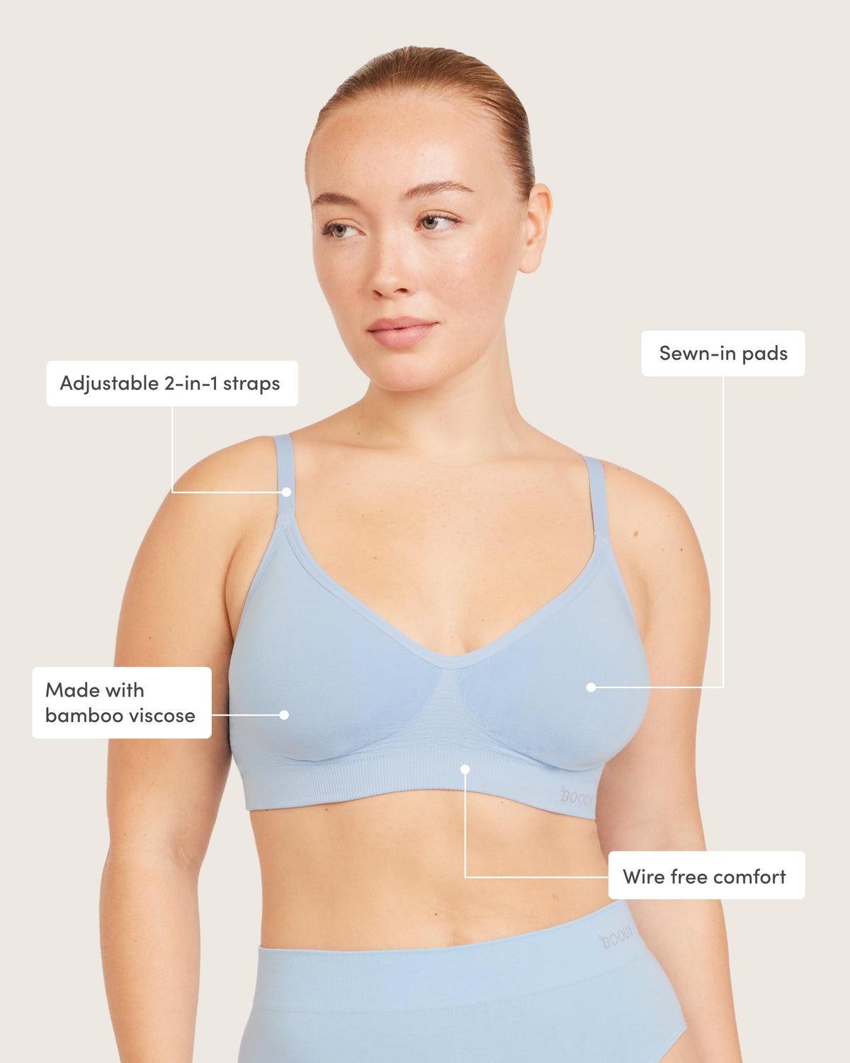 Wireless T-Shirt Bra - Sky Blue