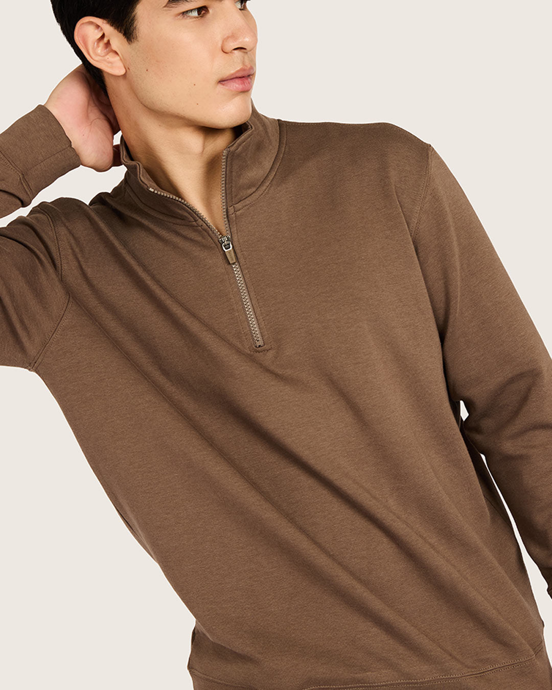 Men's Quarter Zip Sweater - Oyster