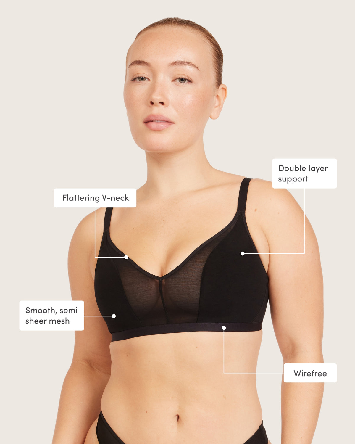 FreeMesh Crop Bralette - Black
