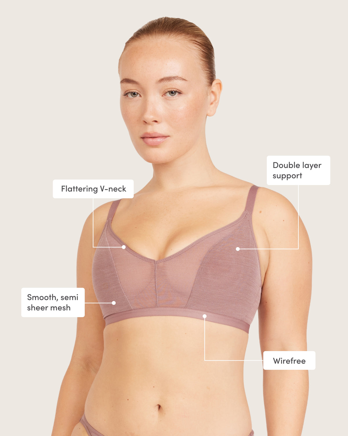 FreeMesh Crop Bralette - Mauve