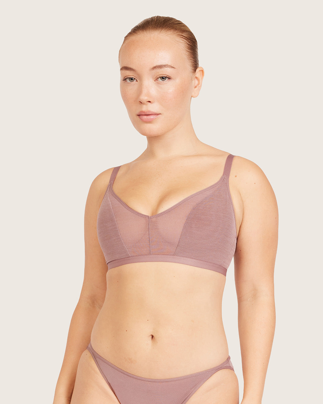 FreeMesh Crop Bralette - Mauve