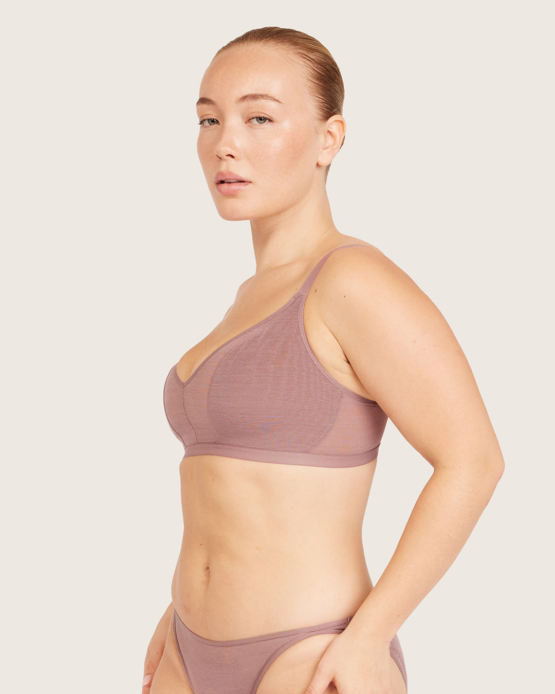 FreeMesh Crop Bralette - Mauve