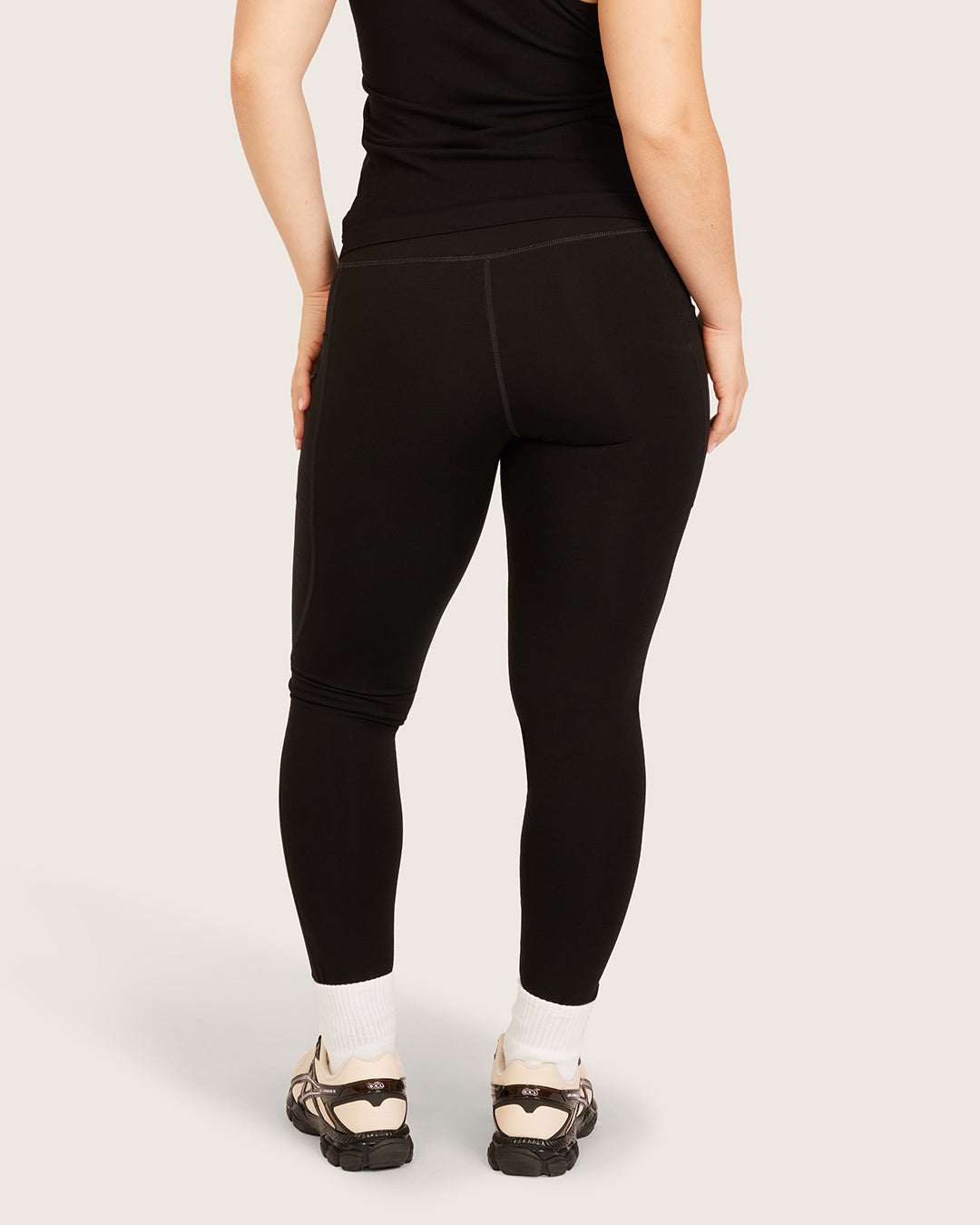 High Waist Leggings with Pocket - Black