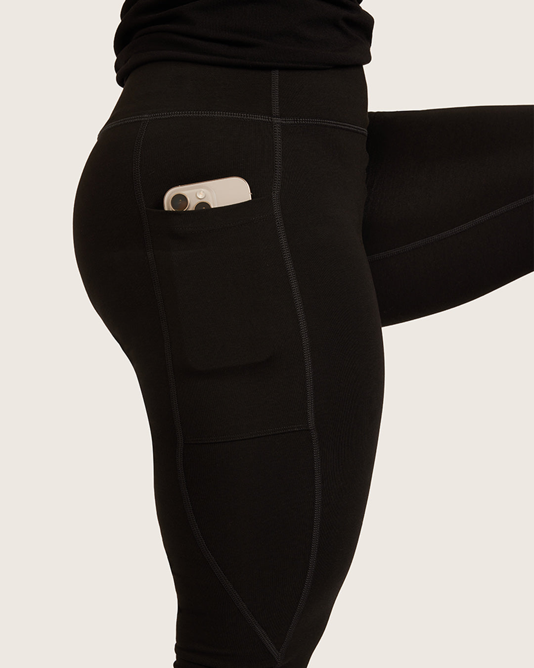 High Waist Leggings with Pocket - Black