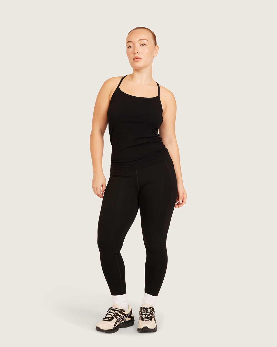 High Waist Leggings with Pocket - Black