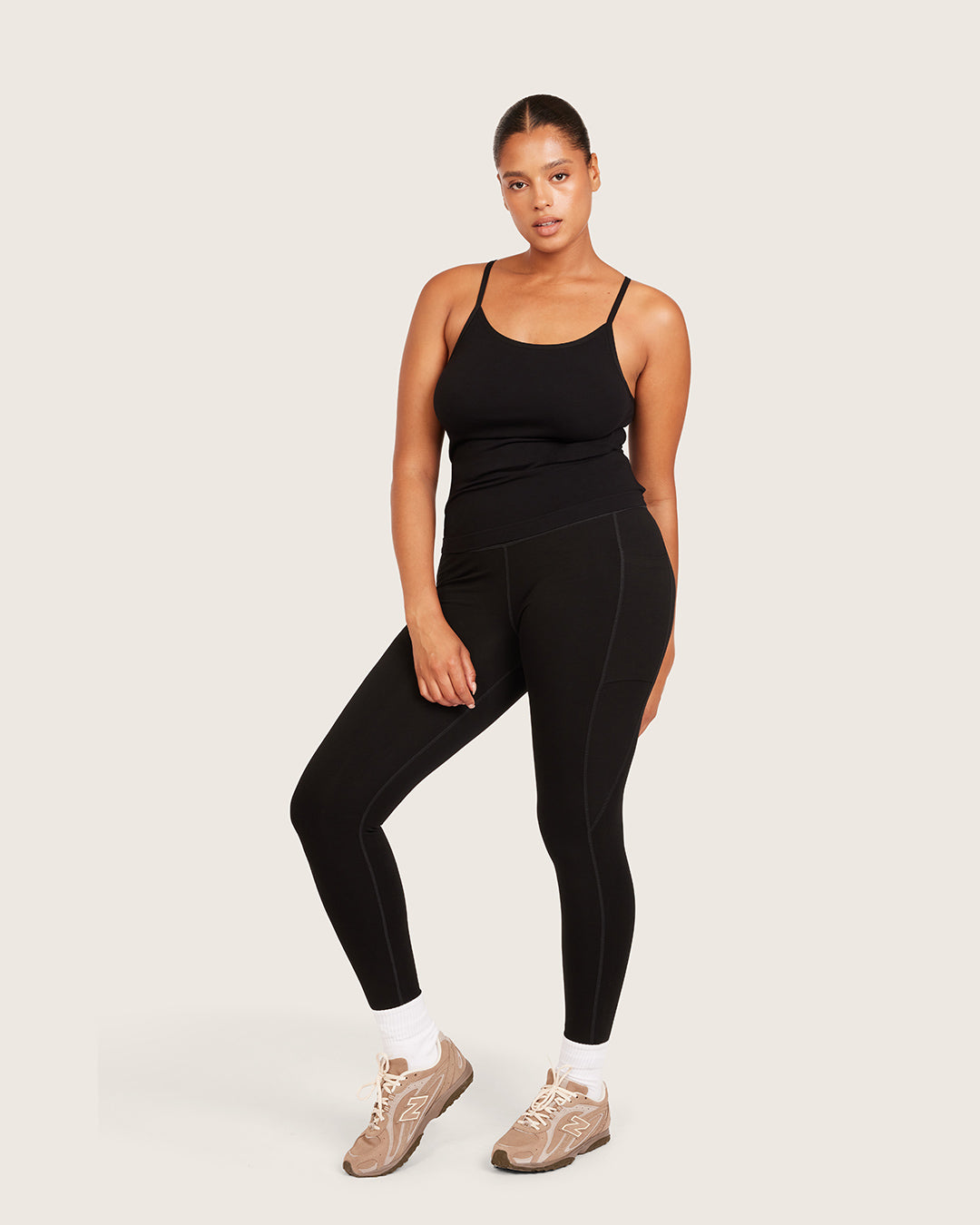 High Waist Leggings with Pocket - Black