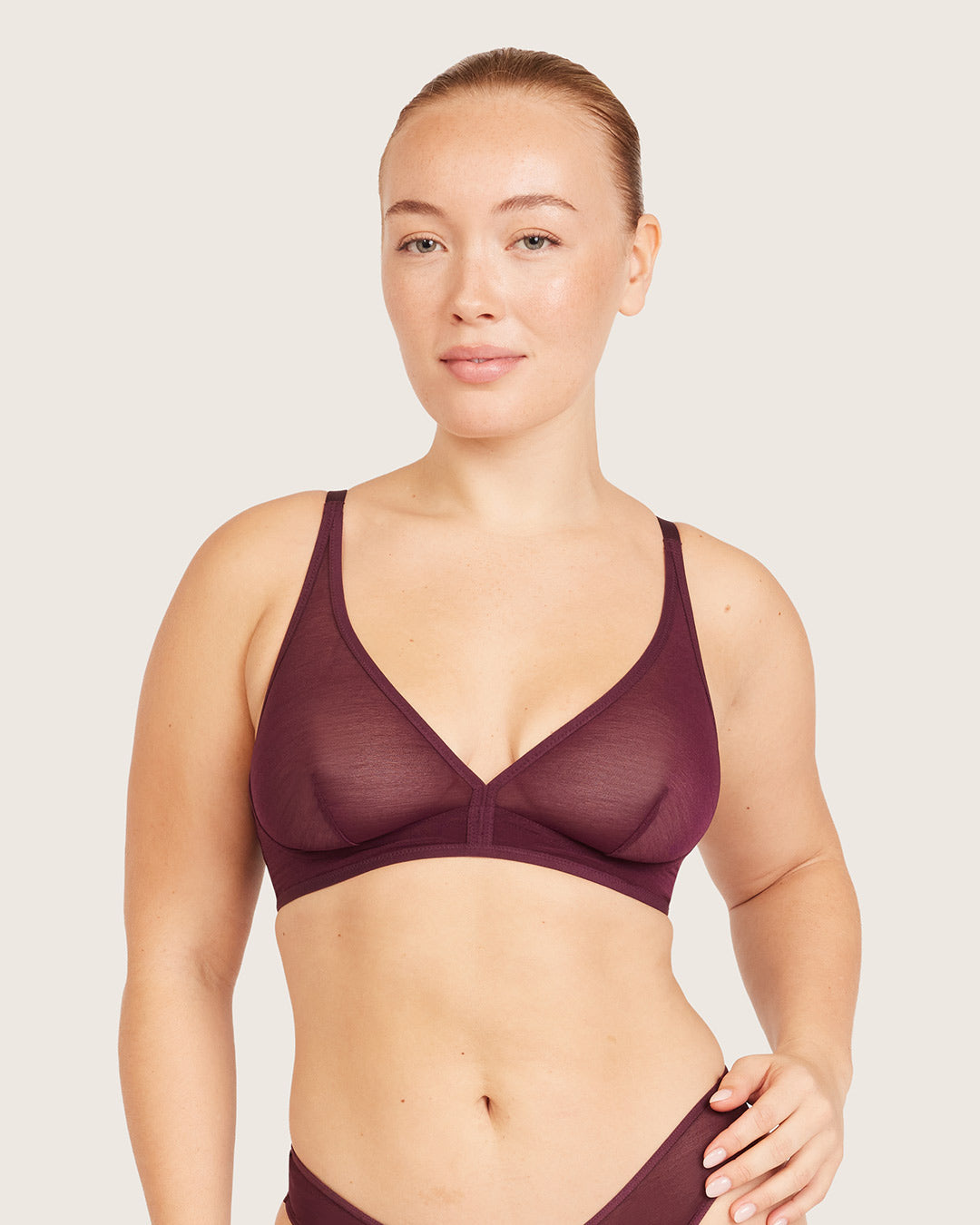 FreeMesh Plunge Bralette - Fig
