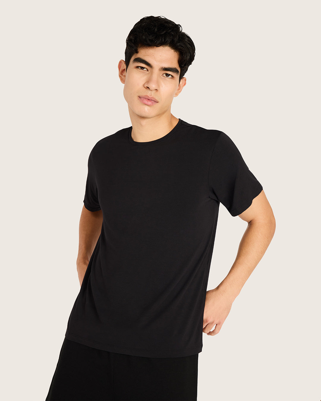 Men's Base Layer Crew Neck T-Shirt - Black