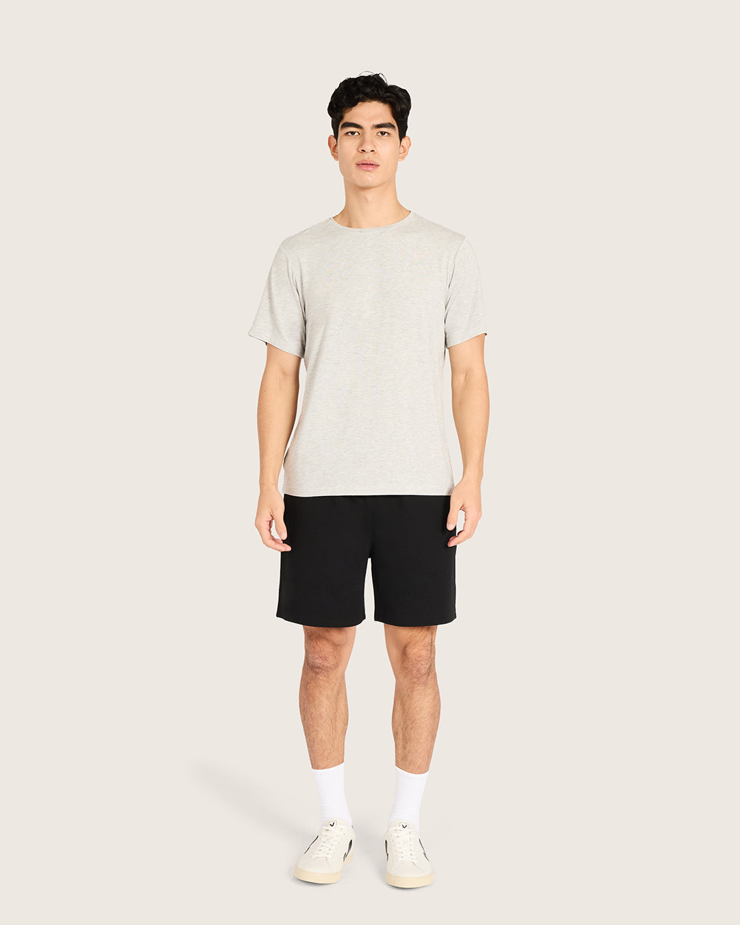 Men's Base Layer Crew Neck T-Shirt - Light Grey Marl