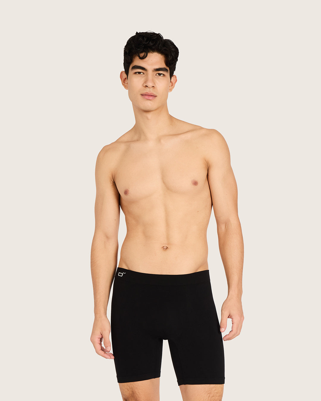 Men's Seamfree Mid-Length Boxer Briefs - Black