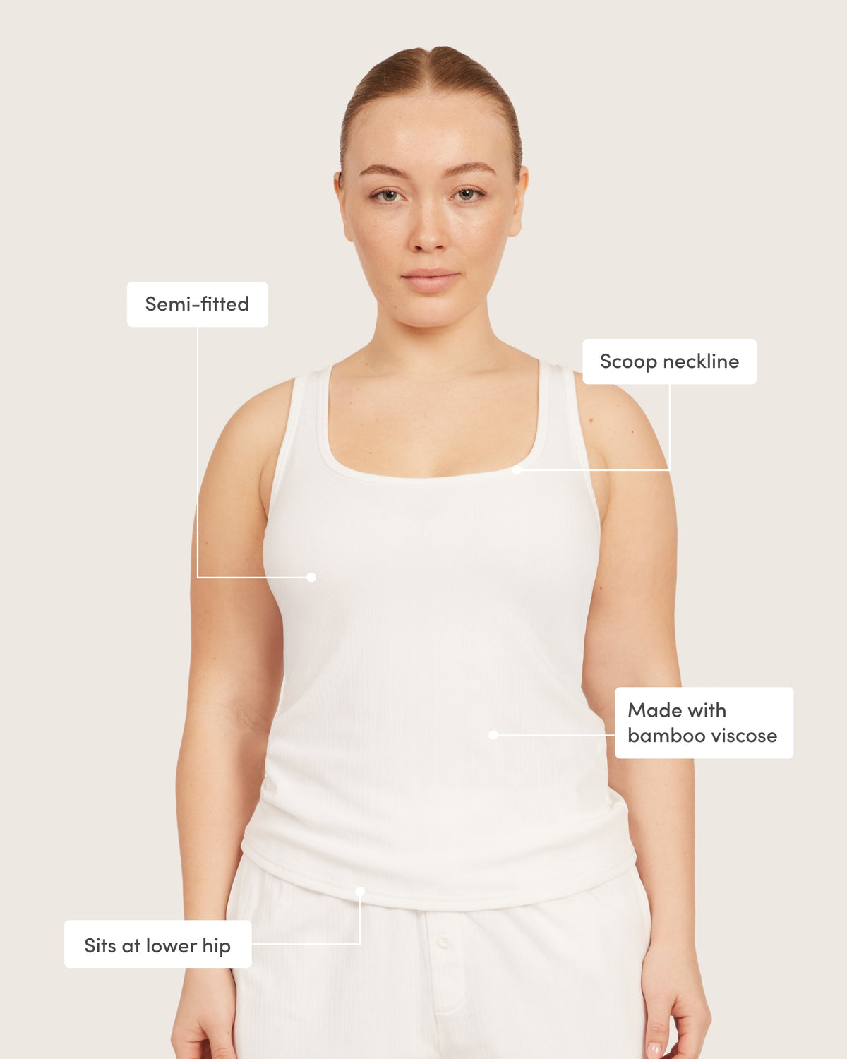 Lounge Tank Top - Chalk White