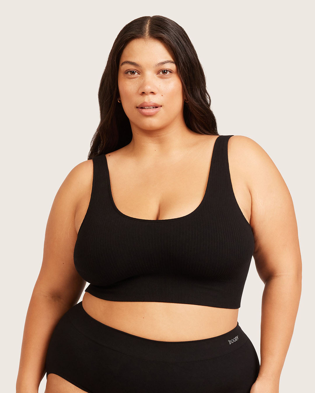 Ribbed Seamfree Crop - Black