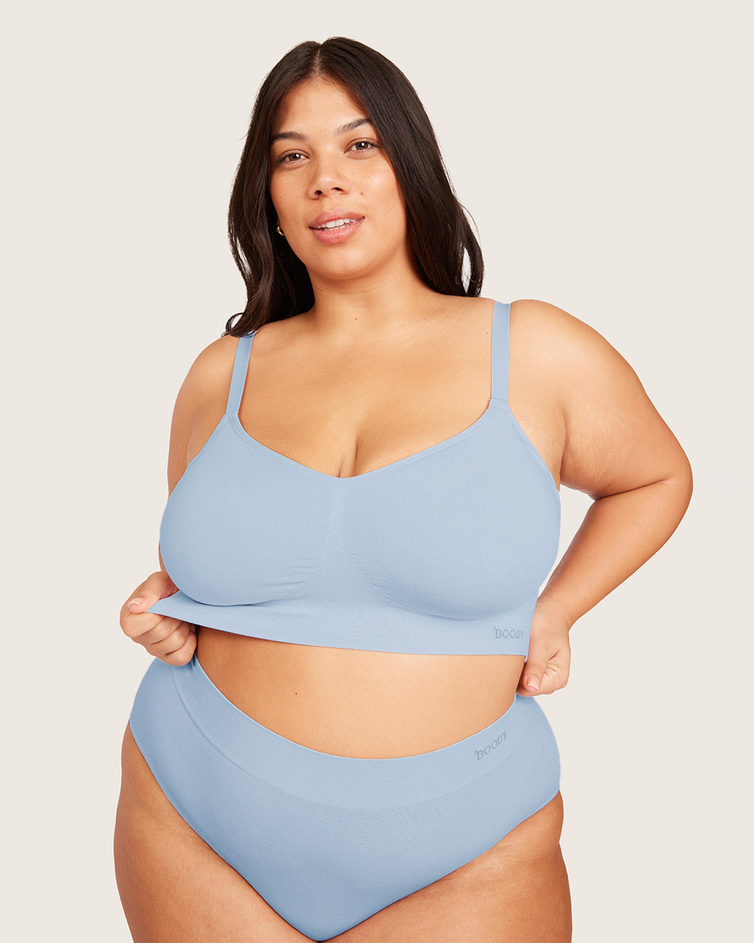 Wireless Full Bust T-Shirt Bra - Sky Blue