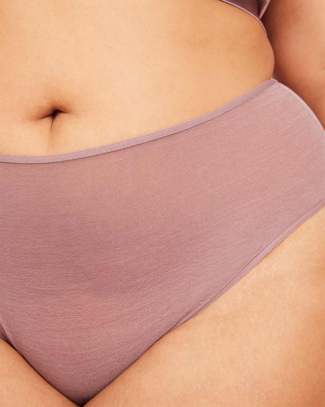 FreeMesh High-Cut Full Briefs - Mauve