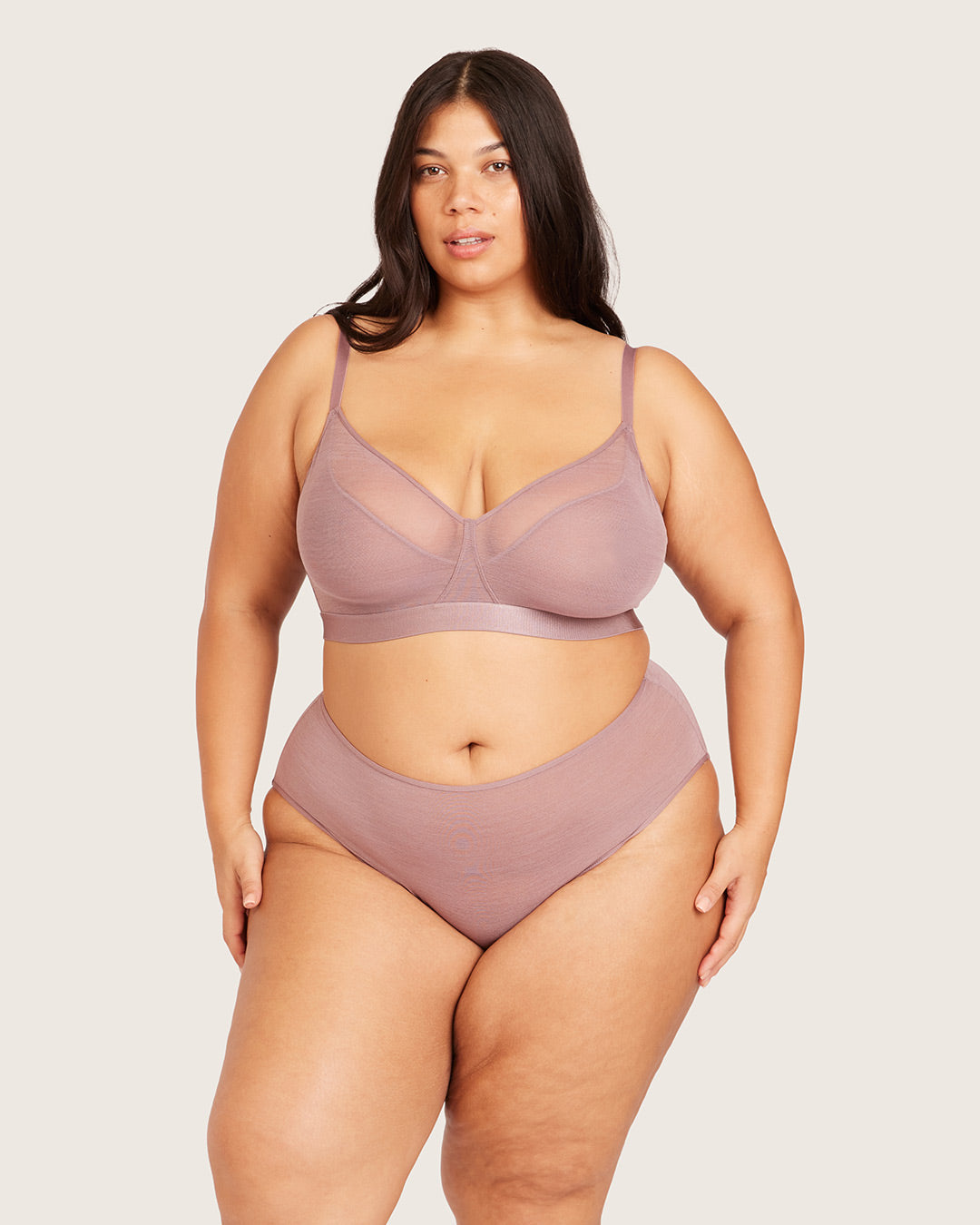 FreeMesh High-Cut Full Briefs - Mauve