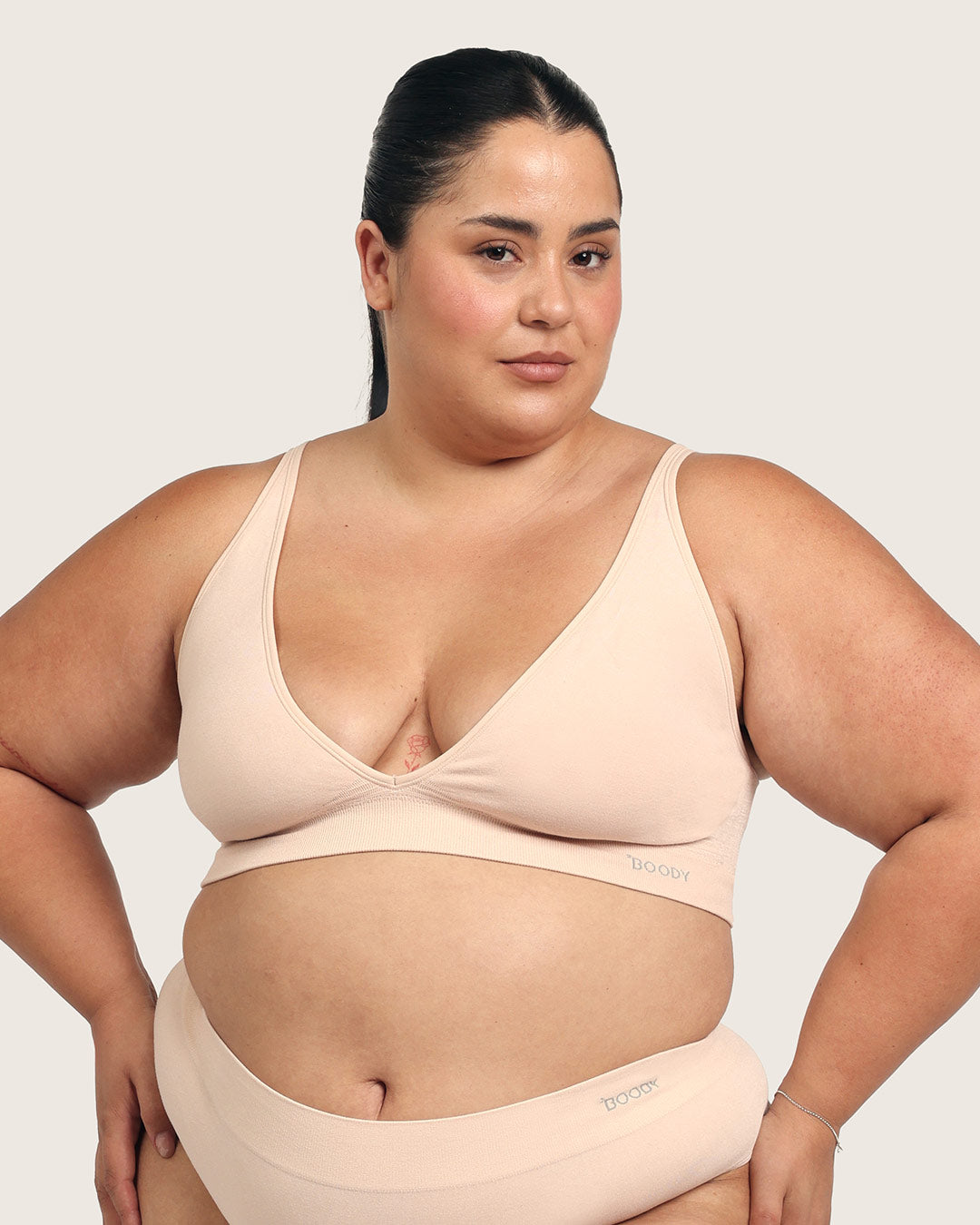 Wireless Plunge Bralette - Shell