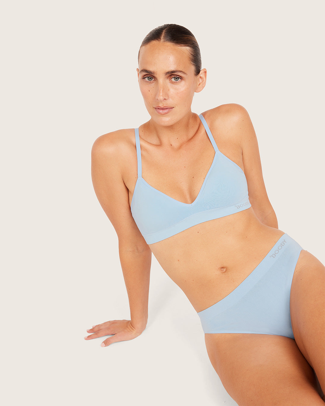 Wireless T-Shirt Bralette - Sky Blue