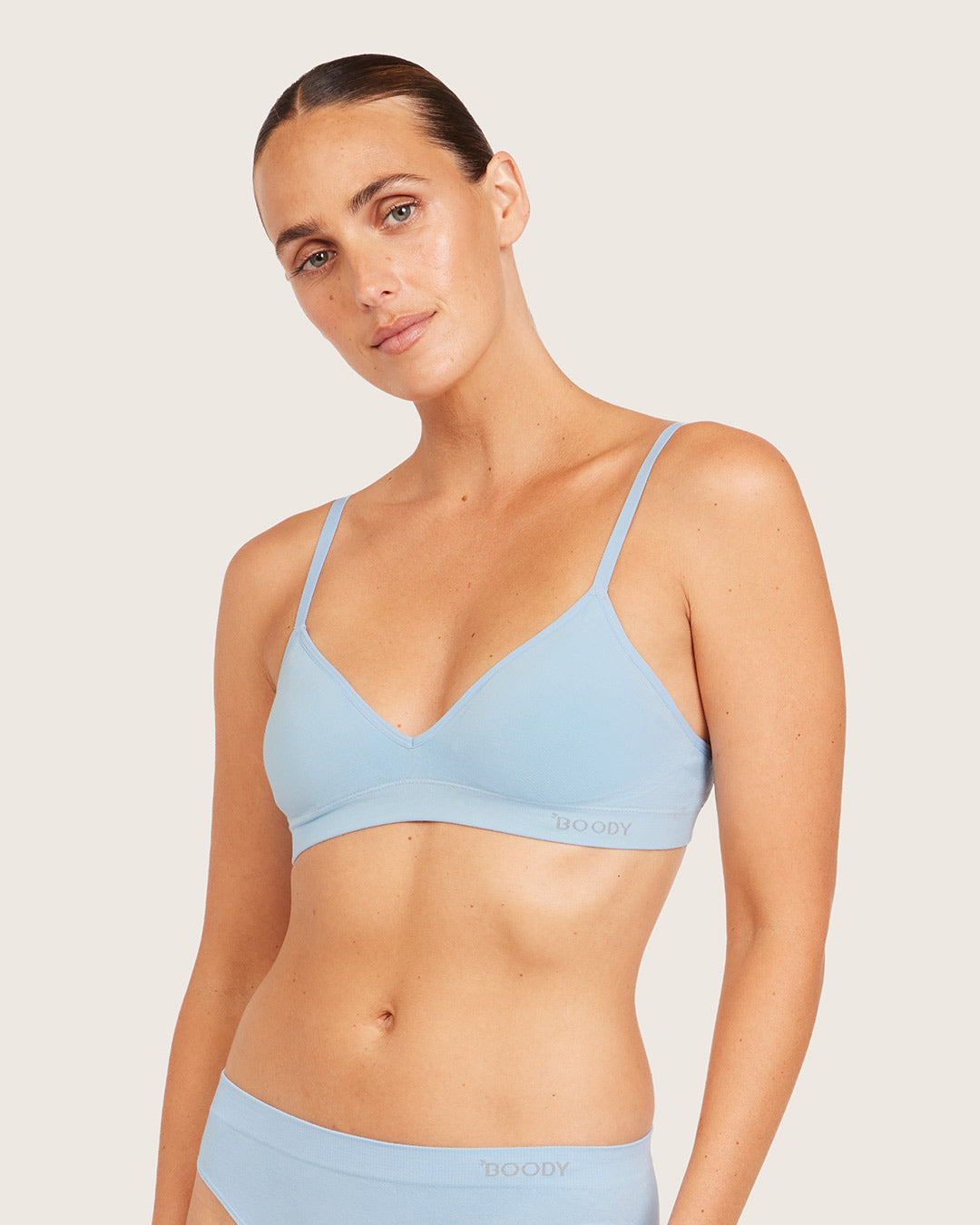 Wireless T-Shirt Bralette - Sky Blue