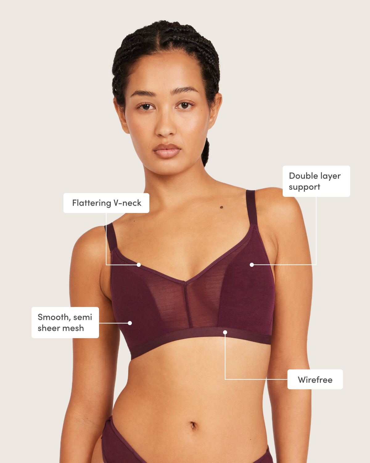 FreeMesh Crop Bralette - Fig