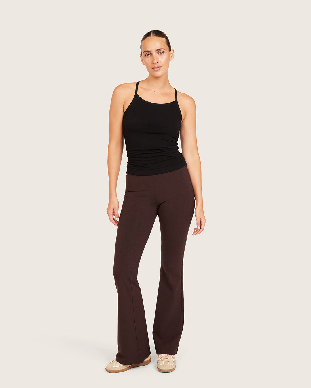 High Waist Flare Pants - Regular - Carob