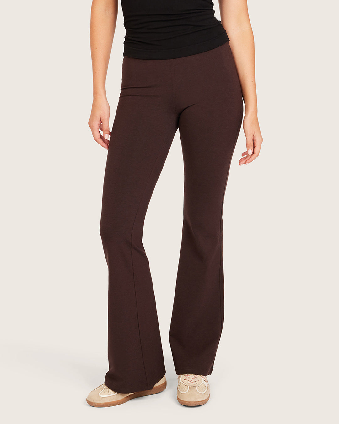 High Waist Flare Pants - Regular - Carob