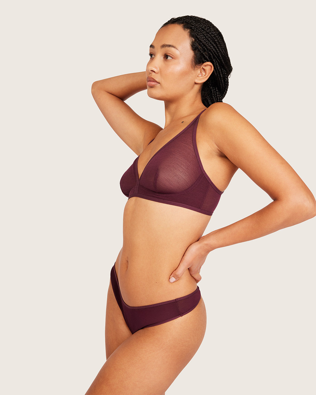 FreeMesh Plunge Bralette - Fig
