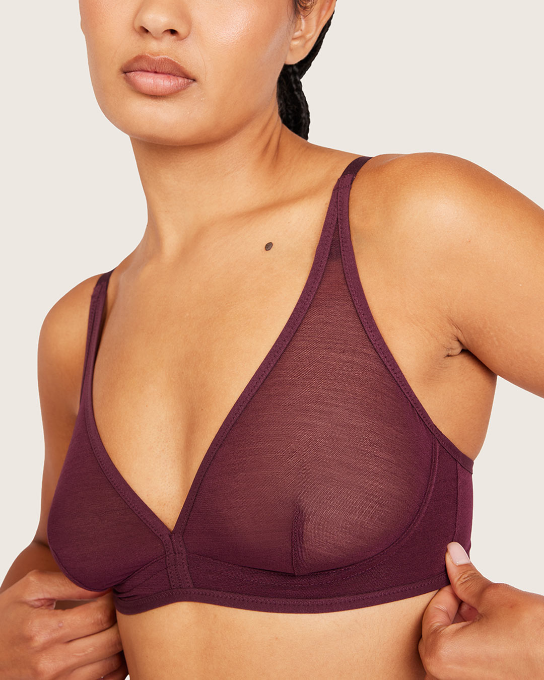 FreeMesh Plunge Bralette - Fig
