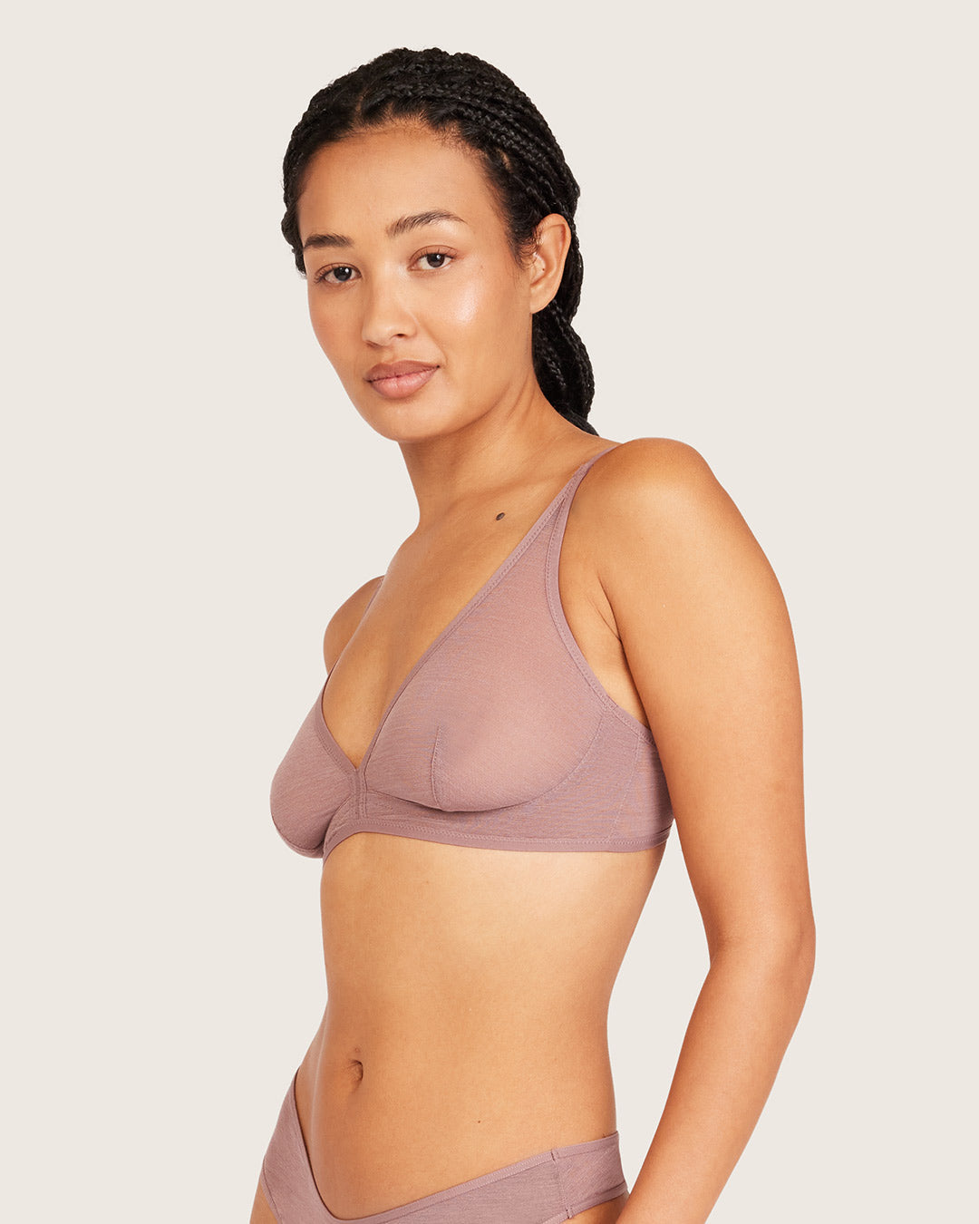 FreeMesh Plunge Bralette - Mauve