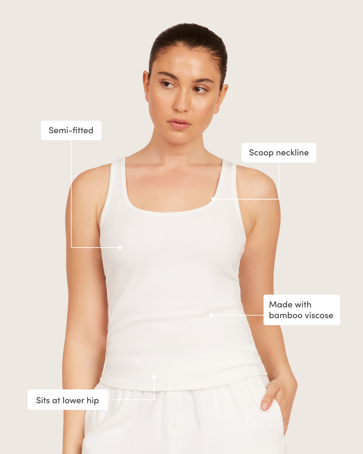 Lounge Tank Top - Chalk White