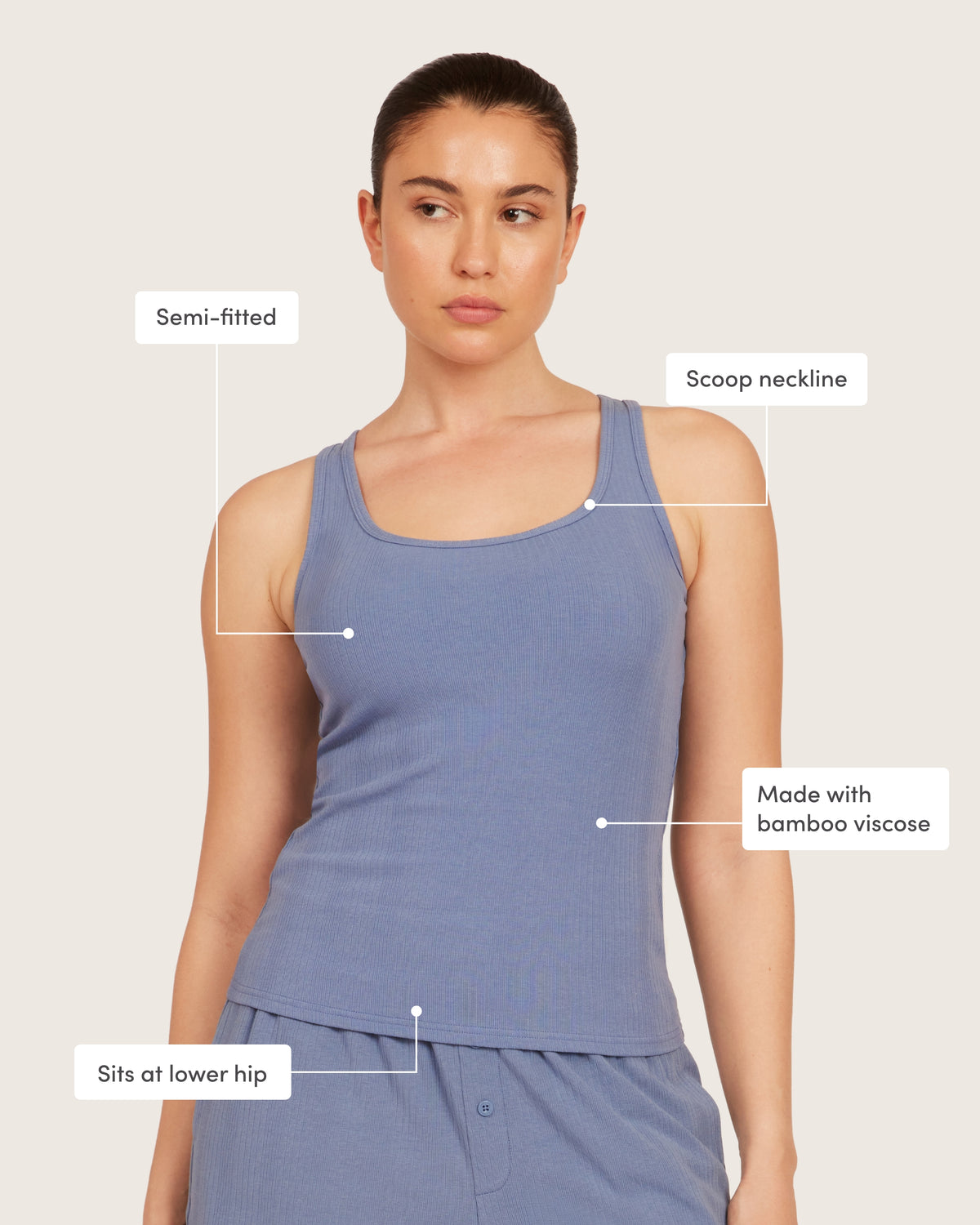 Lounge Tank Top - Steel Blue