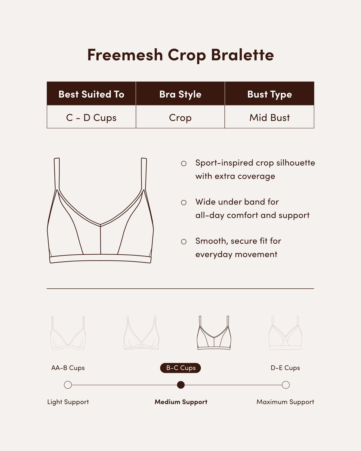 FreeMesh Crop Bralette - Fig