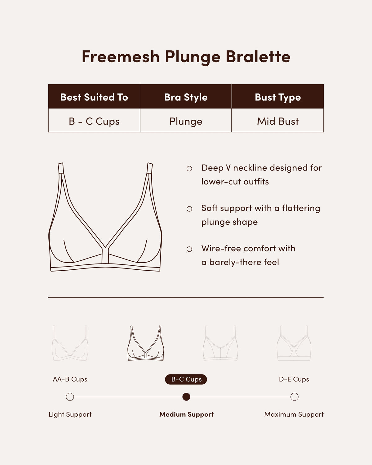 FreeMesh Plunge Bralette - Mauve