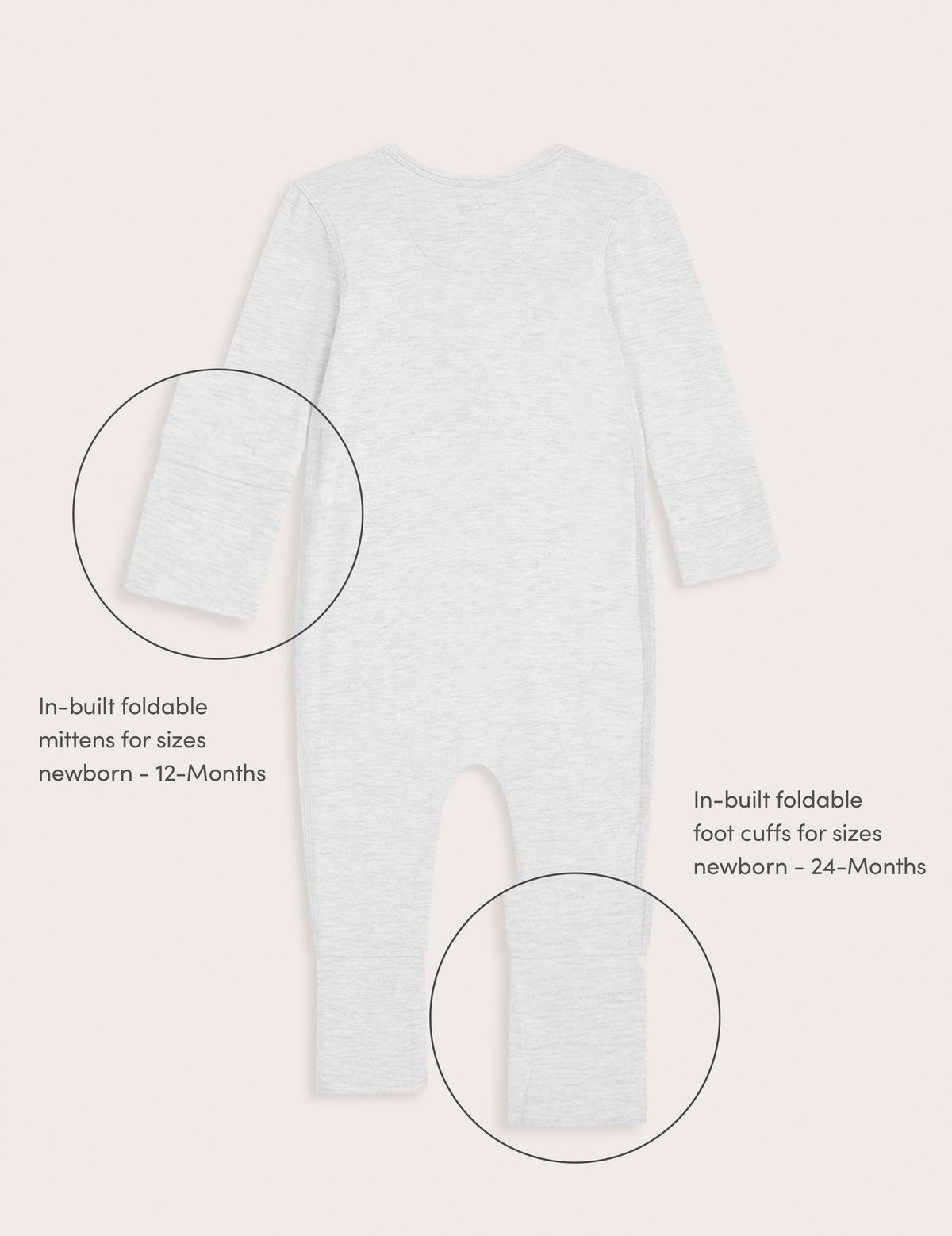 Baby Long Sleeve Romper - Heather Grey